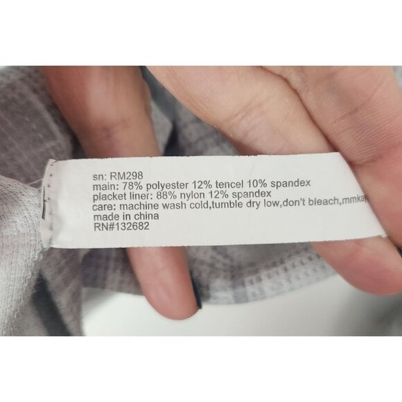 Rabbit Men's Sz. L Long Sleeve Henley Shirt In Grey - Picture 4 of 6